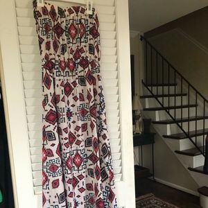 Full length strapless boho dress